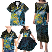 Personalised Tuvalu Family Matching Puletasi and Hawaiian Shirt Dolphin On The Waves