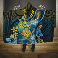 Tuvalu Hooded Blanket Dolphin On The Waves