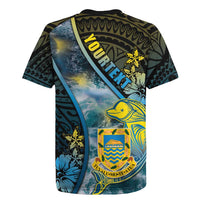 Personalised Tuvalu Rugby Jersey Dolphin On The Waves