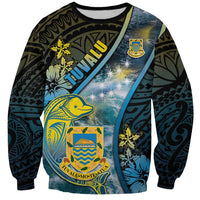 Personalised Tuvalu Sweatshirt Dolphin On The Waves