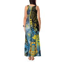 Personalised Tuvalu Tank Maxi Dress Dolphin On The Waves