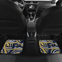 South Sea Islanders And Solomon Islands Car Mats Solomons Coat Of Arms And Southern Cross DT05 Set 2pcs - Back Black - Polynesian Pride