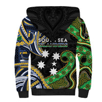 South Sea Islanders And Solomon Islands Sherpa Hoodie Solomons Coat Of Arms And Southern Cross DT05 - Polynesian Pride