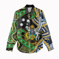 South Sea Islanders And Solomon Islands Women Casual Shirt Solomons Coat Of Arms And Southern Cross DT05 - Polynesian Pride