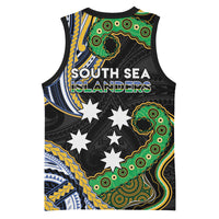 South Sea Islanders And New Caledonia Basketball Jersey Nautilus Shell Southern Cross Tribal Pattern DT05 - Polynesian Pride