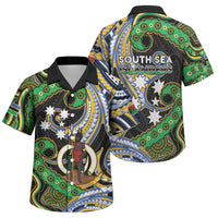 South Sea Islanders And Vanuatu Family Matching Off Shoulder Maxi Dress and Hawaiian Shirt Boar Tusk Warrior Southern Tribal Pattern DT05 Son's Shirt Black - Polynesian Pride