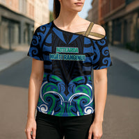 Custom Aotearoa Ngati Ranginui Cross Shoulder Shirt New Zealand Traditional Maori Pattern DT05 - Polynesian Pride