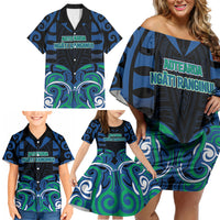 Custom Aotearoa Ngati Ranginui Family Matching Off Shoulder Short Dress and Hawaiian Shirt New Zealand Traditional Maori Pattern DT05 - Polynesian Pride