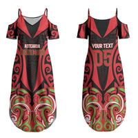 Custom Aotearoa Ngati Maru Couples Matching Summer Maxi Dress and Hawaiian Shirt New Zealand Traditional Maori Pattern DT05 - Polynesian Pride