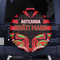 Aotearoa Ngati Maru Spare Tire Cover New Zealand Traditional Maori Pattern DT05 No hole Red - Polynesian Pride
