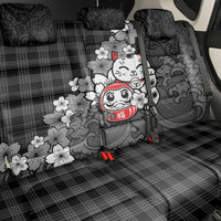 Black Palaka Hawaiian And Japanese Back Car Seat Cover Maneki Neko And Sakura Bloom