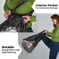 Black Palaka Hawaiian And Japanese Grocery Bag Maneki Neko And Sakura Bloom