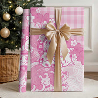 Pink Palaka Hawaiian And Japanese Wrapping Paper Maneki Neko And Sakura Bloom