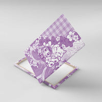 Purple Palaka Hawaiian And Japanese Canvas Wall Art Maneki Neko And Sakura Bloom