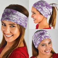 Purple Palaka Hawaiian And Japanese Neck Gaiter Maneki Neko And Sakura Bloom