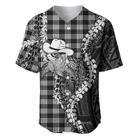 Black Hawaii Palaka Cowboy Turtle Baseball Jersey Hawaiian Paniolo Puakenikeni Maile Lei DT05 Black - Polynesian Pride