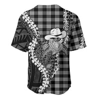 Black Hawaii Palaka Cowboy Turtle Baseball Jersey Hawaiian Paniolo Puakenikeni Maile Lei DT05 - Polynesian Pride