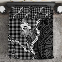 Black Hawaii Palaka Cowboy Turtle Bedding Set Hawaiian Paniolo Puakenikeni Maile Lei