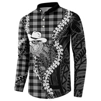 Black Hawaii Palaka Cowboy Turtle Button Sweatshirt Hawaiian Paniolo Puakenikeni Maile Lei