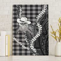 Black Hawaii Palaka Cowboy Turtle Canvas Wall Art Hawaiian Paniolo Puakenikeni Maile Lei DT05 Without Frame Black - Polynesian Pride