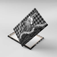 Black Hawaii Palaka Cowboy Turtle Canvas Wall Art Hawaiian Paniolo Puakenikeni Maile Lei DT05 With Frame Black - Polynesian Pride