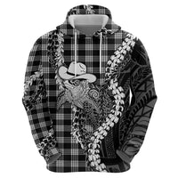 Black Hawaii Palaka Cowboy Turtle Hoodie Hawaiian Paniolo Puakenikeni Maile Lei DT05 - Polynesian Pride