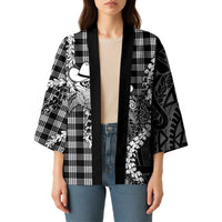 Black Hawaii Palaka Cowboy Turtle Kimono Hawaiian Paniolo Puakenikeni Maile Lei DT05 - Polynesian Pride