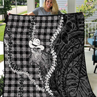 Black Hawaii Palaka Cowboy Turtle Quilt Hawaiian Paniolo Puakenikeni Maile Lei DT05 Black - Polynesian Pride