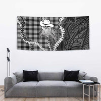 Black Hawaii Palaka Cowboy Turtle Tapestry Hawaiian Paniolo Puakenikeni Maile Lei DT05 - Polynesian Pride