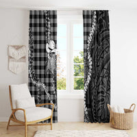 Black Hawaii Palaka Cowboy Turtle Window Curtain Hawaiian Paniolo Puakenikeni Maile Lei DT05 - Polynesian Pride