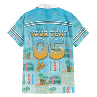 Custom Hawaii Surfing Family Matching Off The Shoulder Long Sleeve Dress and Hawaiian Shirt He'e Nalu