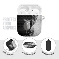 Personalised New Zealand Father's Day AirPods Case Papa Kiwi Bird Tribal Pattern