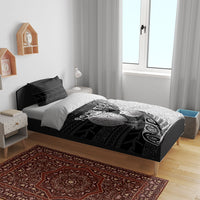Personalised New Zealand Father's Day Bedding Set Papa Kiwi Bird Tribal Pattern