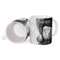 Personalised New Zealand Father's Day Ceramic Mug Papa Kiwi Bird Tribal Pattern