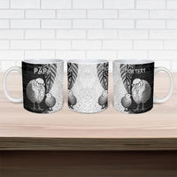 Personalised New Zealand Father's Day Ceramic Mug Papa Kiwi Bird Tribal Pattern