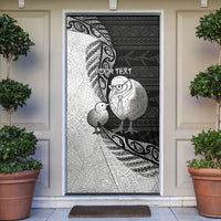 Personalised New Zealand Father's Day Door Cover Papa Kiwi Bird Tribal Pattern