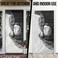 Personalised New Zealand Father's Day Door Cover Papa Kiwi Bird Tribal Pattern