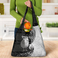 Personalised New Zealand Father's Day Grocery Bag Papa Kiwi Bird Tribal Pattern