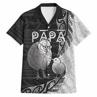 Personalised New Zealand Father's Day Hawaiian Shirt Papa Kiwi Bird Tribal Pattern