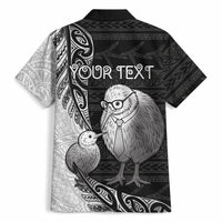 Personalised New Zealand Father's Day Hawaiian Shirt Papa Kiwi Bird Tribal Pattern