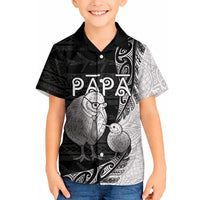 Personalised New Zealand Father's Day Hawaiian Shirt Papa Kiwi Bird Tribal Pattern