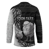 Personalised New Zealand Father's Day Hockey Jersey Papa Kiwi Bird Tribal Pattern