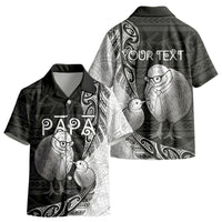Personalised New Zealand Father's Day Kid Hawaiian Shirt Papa Kiwi Bird Tribal Pattern