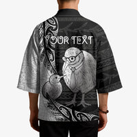 Personalised New Zealand Father's Day Kimono Papa Kiwi Bird Tribal Pattern