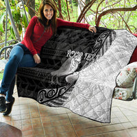 Personalised New Zealand Father's Day Quilt Papa Kiwi Bird Tribal Pattern