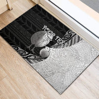 Personalised New Zealand Father's Day Rubber Doormat Papa Kiwi Bird Tribal Pattern