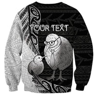 Personalised New Zealand Father's Day Sweatshirt Papa Kiwi Bird Tribal Pattern