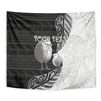 Personalised New Zealand Father's Day Tapestry Papa Kiwi Bird Tribal Pattern