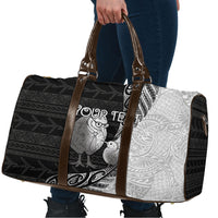 Personalised New Zealand Father's Day Travel Bag Papa Kiwi Bird Tribal Pattern