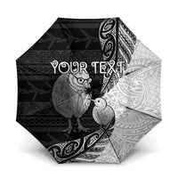 Personalised New Zealand Father's Day Umbrella Papa Kiwi Bird Tribal Pattern